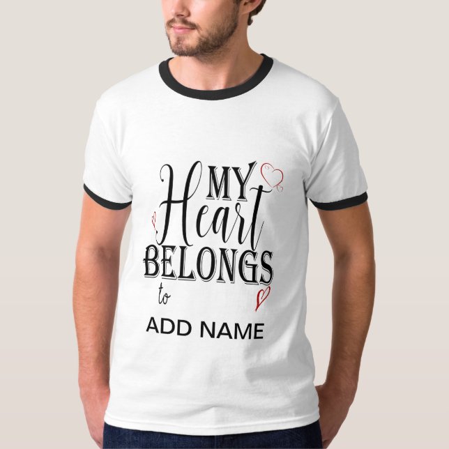 Camiseta mi corazón pertenece a (Anverso)