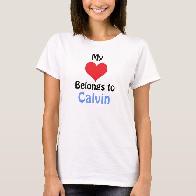 Camiseta Mi corazón pertenece a Calvin (Anverso)