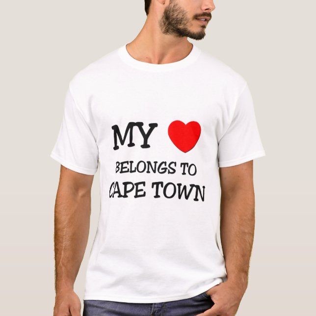 Camiseta Mi corazón pertenece a CAPE TOWN (Anverso)