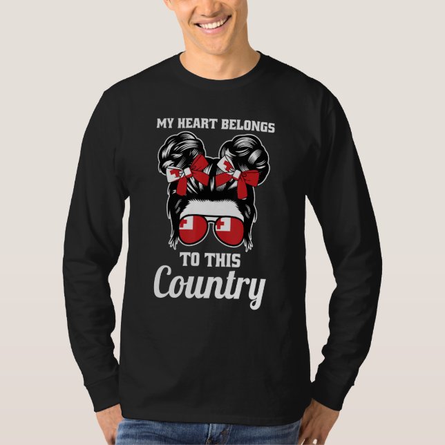 Camiseta Mi corazón pertenece a este país Tonga (Anverso)