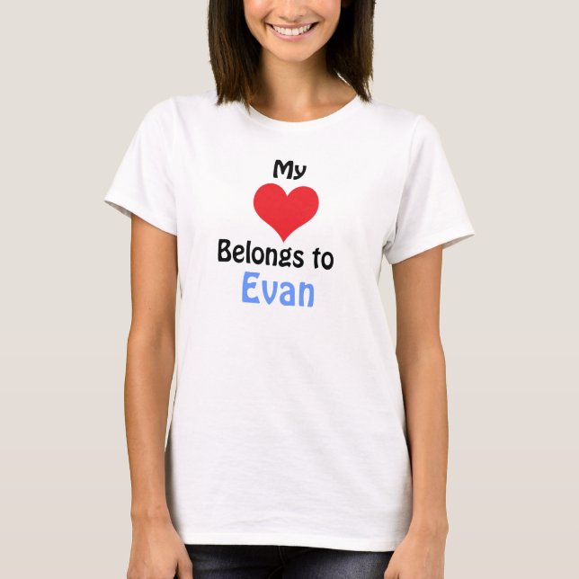 Camiseta Mi corazón pertenece a Evan (Anverso)