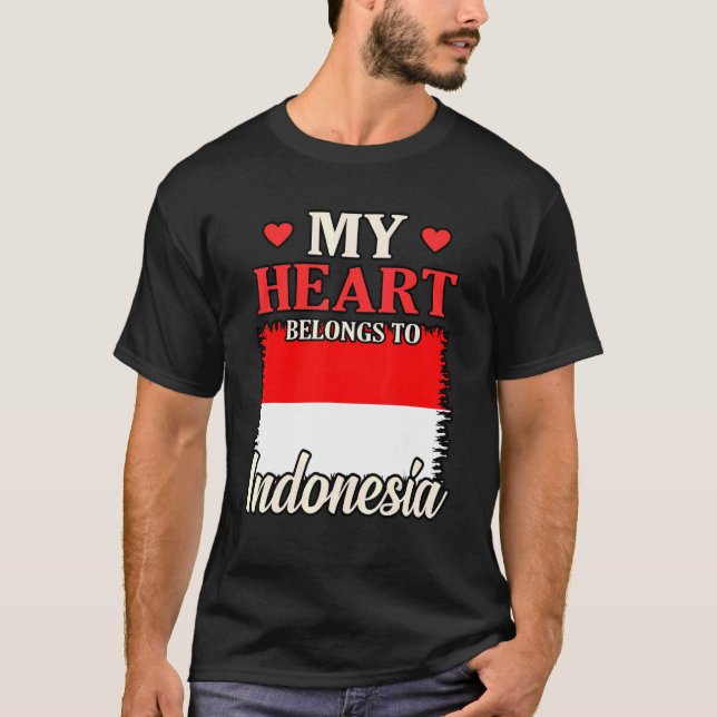 Camiseta Mi Corazón Pertenece A Indonesia (Anverso)