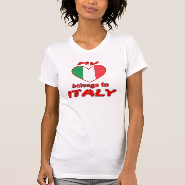 Camiseta Mi corazón pertenece a Italia (Anverso)