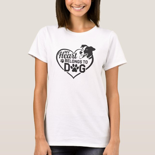 Camiseta Mi Corazón Pertenece A La Foto Mascota De Perro Lo (Anverso)