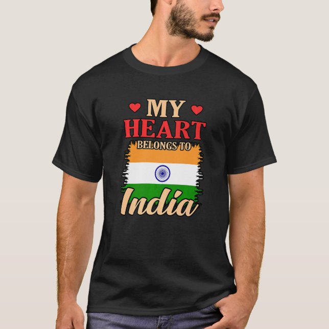 Camiseta Mi Corazón Pertenece A La India (Anverso)