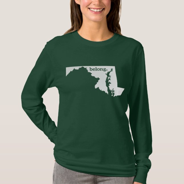 Camiseta Mi Corazón Pertenece A Maryland (Anverso)