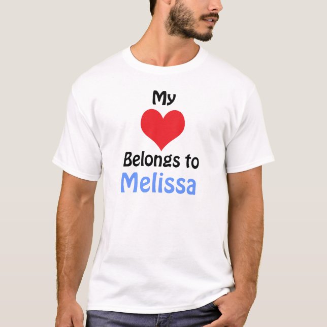 Camiseta Mi corazón pertenece a Melissa (Anverso)