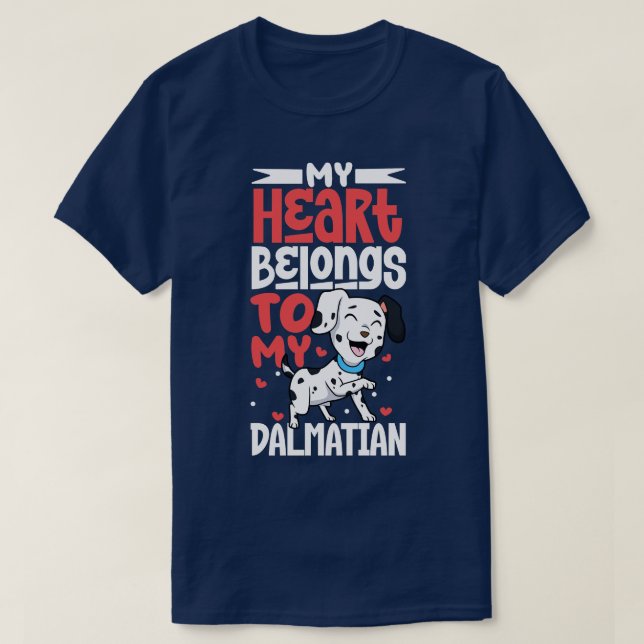 Camiseta Mi corazón pertenece a mi Dalmatian (Diseño del anverso)
