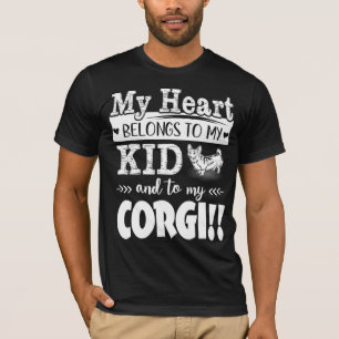 Camiseta Mi Corazón Pertenece A Mi Hijo Y A Mi Corgi