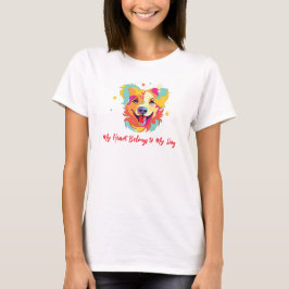 Camiseta Mi corazón pertenece a mi perro