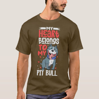 Camiseta Mi corazón pertenece a mi Pit Bull