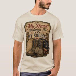 Camiseta Mi Corazón Pertenece A Mi Soldado