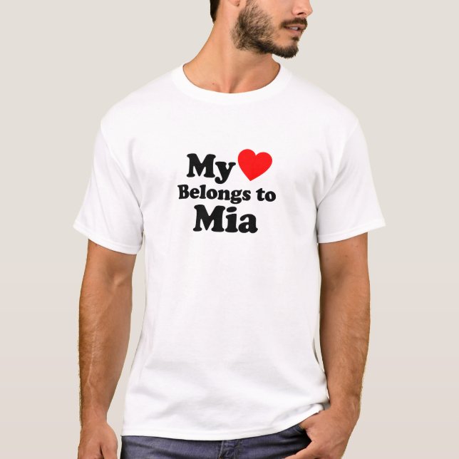 Camiseta Mi corazón pertenece a Mia (Anverso)
