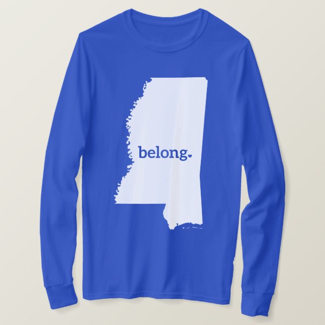 Camiseta Mi Corazón Pertenece A Misisipi, Orgullo Estatal (Anverso del diseño)