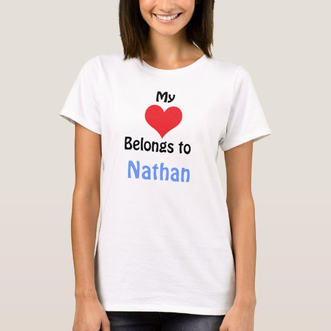 Camiseta Mi corazón pertenece a Nathan (Anverso)
