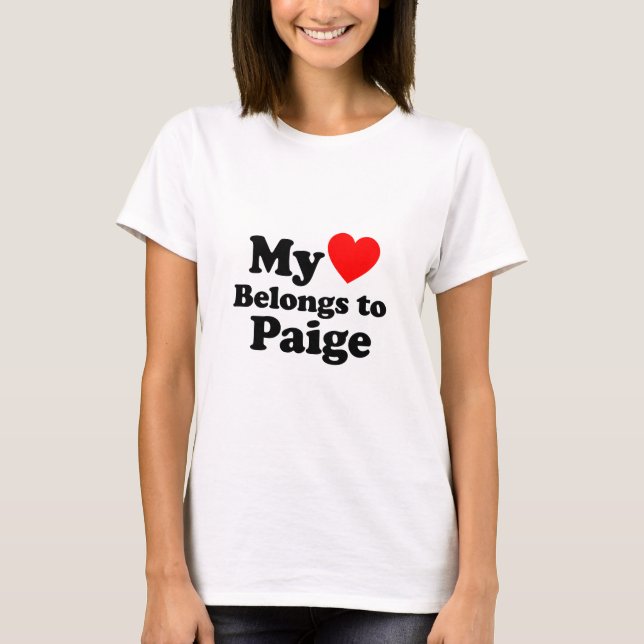 Camiseta Mi corazón pertenece a Paige (Anverso)