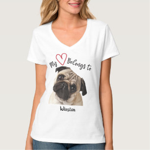 Camiseta Mi corazón pertenece a Pug