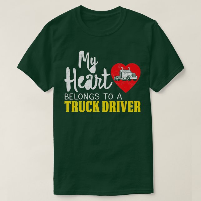 Camiseta Mi corazón pertenece a un camionero (Diseño del anverso)