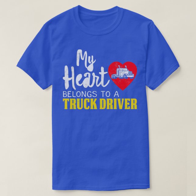 Camiseta Mi corazón pertenece a un camionero 1 (Diseño del anverso)