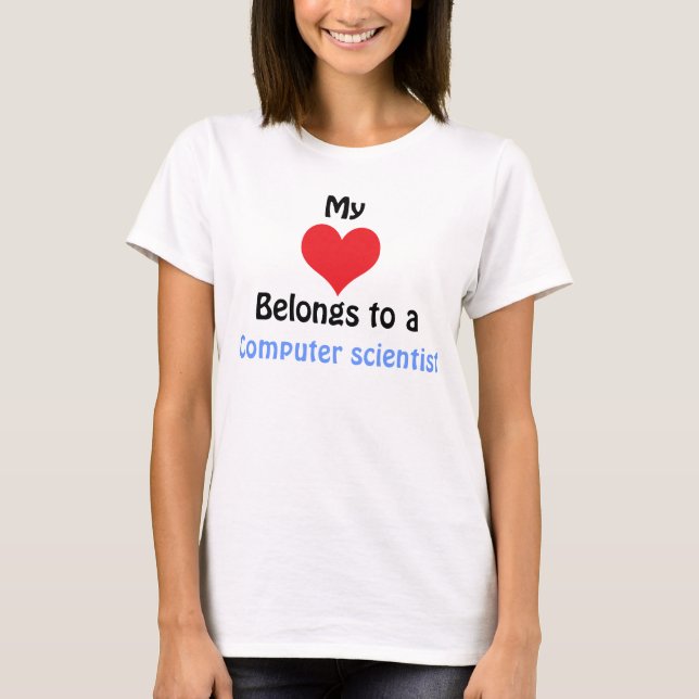 Camiseta Mi corazón pertenece a un científico de la computa (Anverso)