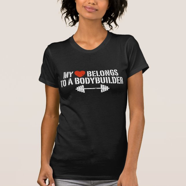 Camiseta Mi corazón pertenece a un culturista (Anverso)