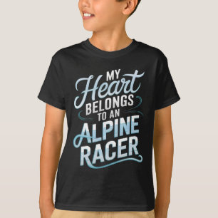 Camiseta Mi corazón pertenece a un esquiador alpino Esquí a