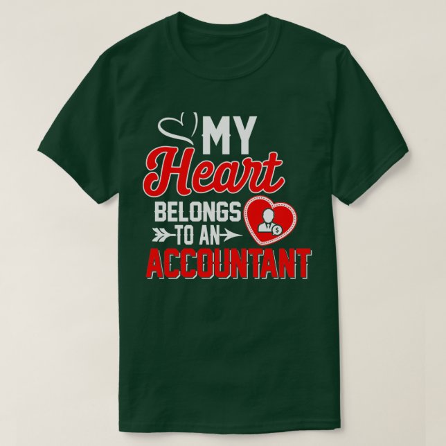 Camiseta Mi Corazón Pertenece A Un Funny Contable (Diseño del anverso)
