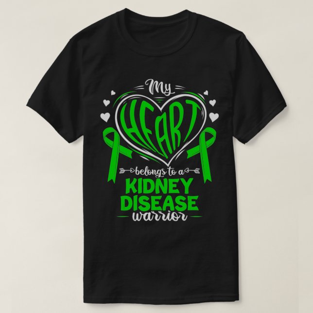 Camiseta Mi Corazón Pertenece A Un Guerrero De La Enfermeda (Diseño del anverso)