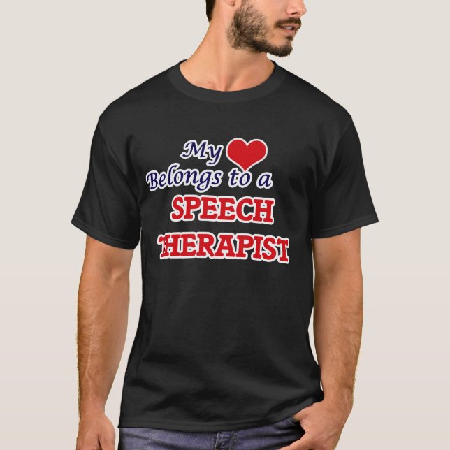 Camiseta Mi corazón pertenece a un terapeuta de discurso (Anverso)