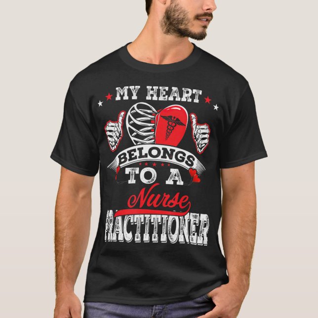 Camiseta Mi corazón pertenece a una enfermera practicante W (Anverso)