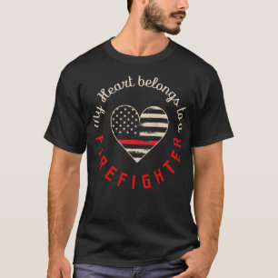 Camiseta Mi Corazón Pertenece A Una Esposa De Bomberos Novi