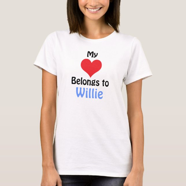 Camiseta Mi corazón pertenece a Willie (Anverso)
