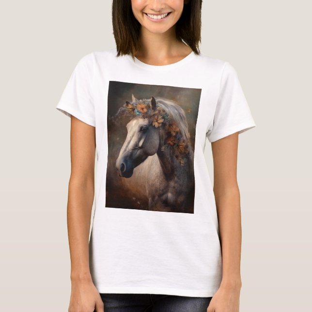 Camiseta Mi Corazón Pertenece Al Caballo Natural Personaliz (Anverso)