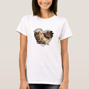 Camiseta Mi corazón pertenece al gato personalizado T-Shirt