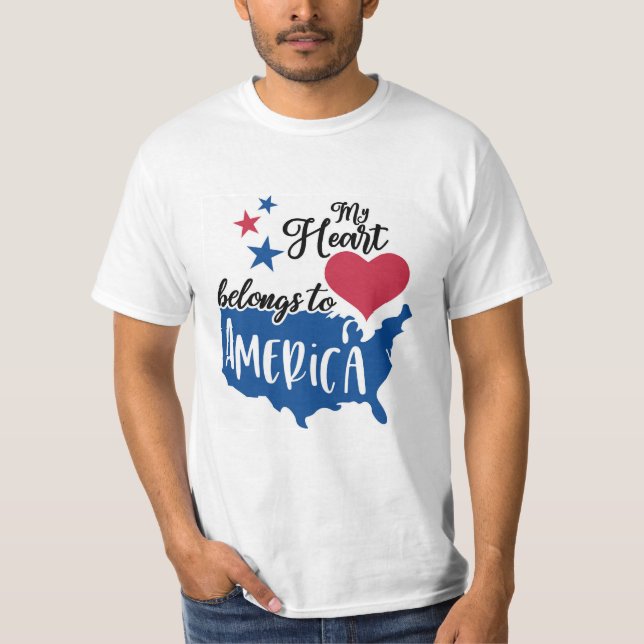 Camiseta Mi corazón pertenece al patriotismo estadounidense (Anverso)