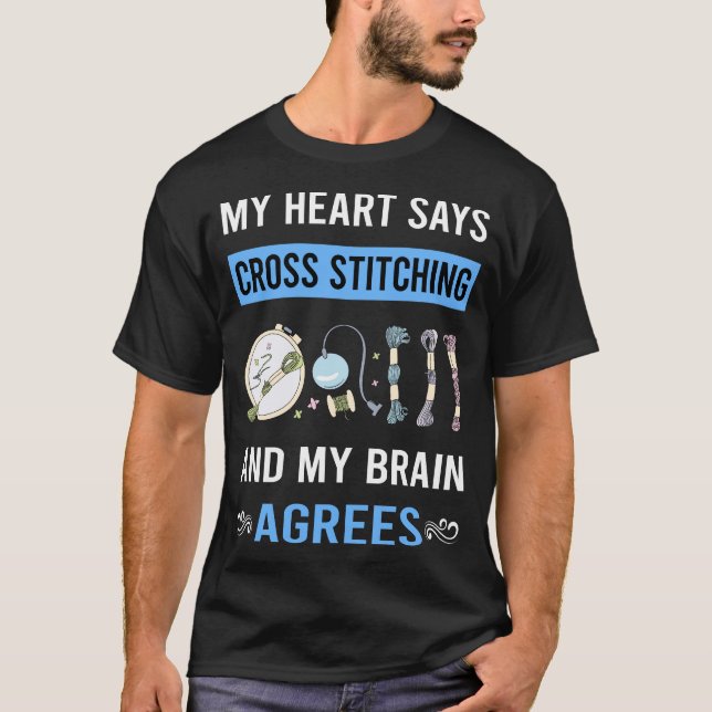 Camiseta Mi corazón punto de cruz (Anverso)