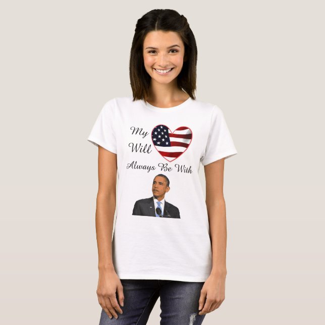 Camiseta Mi corazón siempre estará con, el presidente Obama (Anverso completo)