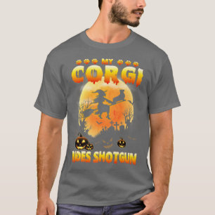 Camiseta Mi Corgi Viaja En Coche Bruja Volador Bat Ha