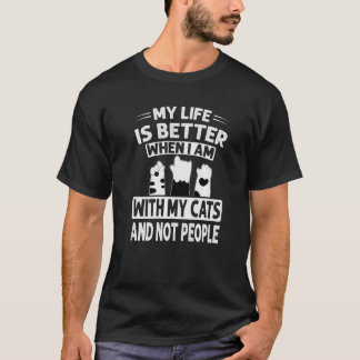 Camiseta Mi Cuando Estoy Con Mis Gatos Y No Personas