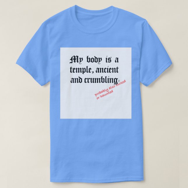Camiseta Mi cuerpo es un templo (Diseño del anverso)