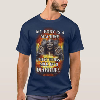 Camiseta mi cuerpo es una máquina que convierte la leche en