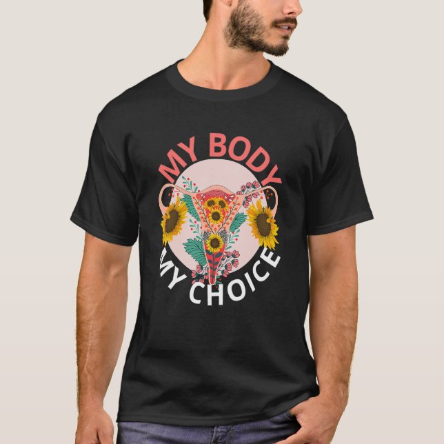 Camiseta Mi cuerpo Mi elección Floral Uterus Pro Choice Abo (Anverso)