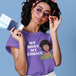 Camiseta Mi cuerpo, mi elección, mujeres afroamericanas fem