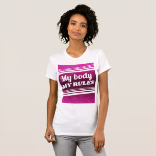 Camiseta Mi cuerpo mis reglas Purpurina rosado pro-elección