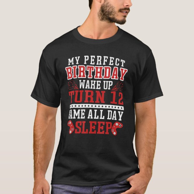 Camiseta Mi Cumpleaños Perfecto Despierta 12 Partidas Todo  (Anverso)