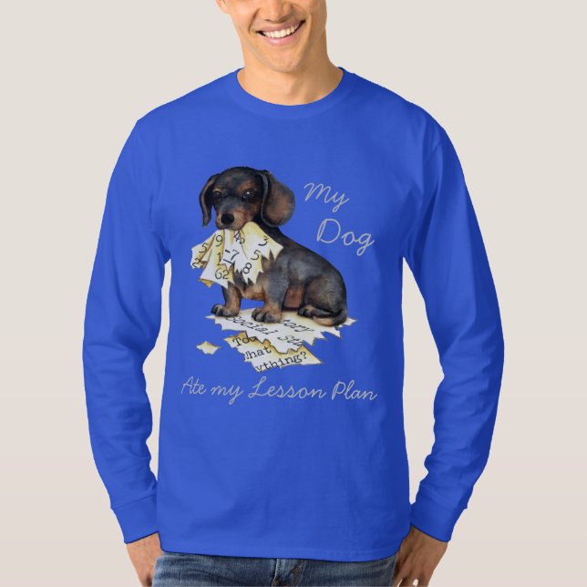 Camiseta Mi Dachshund comió mi plan de lección (Anverso)