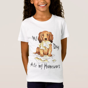 Camiseta Mi Dachshund de pelo largo comió mi preparación