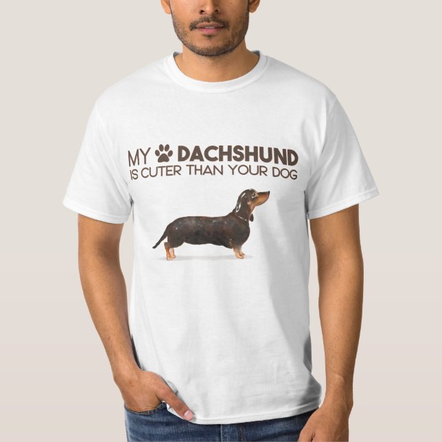CAMISETA MI DACHSHUND ES MÁS CORTO QUE TU PERRO (Anverso)