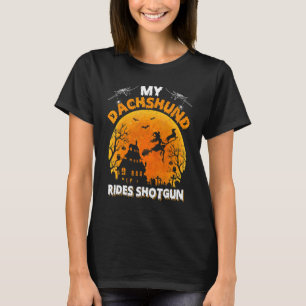 Camiseta Mi Dachshund monta escopeta Dachshund perro Hallow