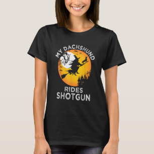 Camiseta Mi Dachshund Viaja En Halloween Witch Weiner